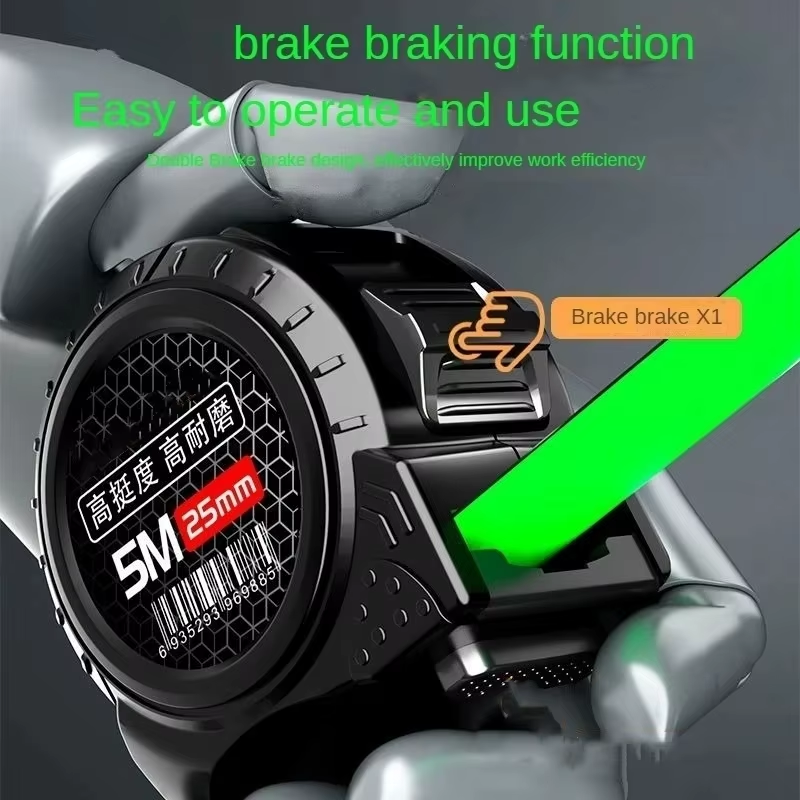 1/5 PCS Self Locking Fluorescent Steel Tape Measure High-Precision Laser Inkjet Code Box Ruler Measuring Tool Meter Ruler