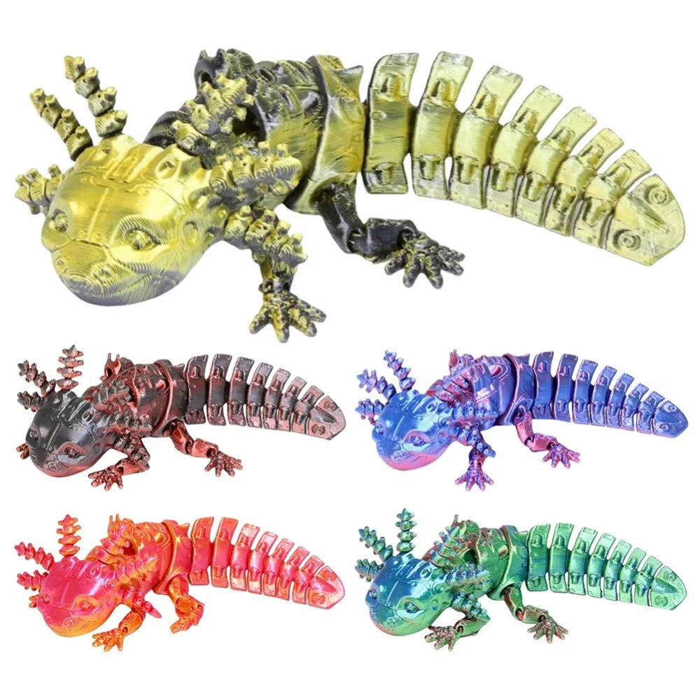 3D Animals Printed Articulated Axolotl Mechanical Unique Collectible Desk Decor Home Office Gifts Room Decor Creative Craft