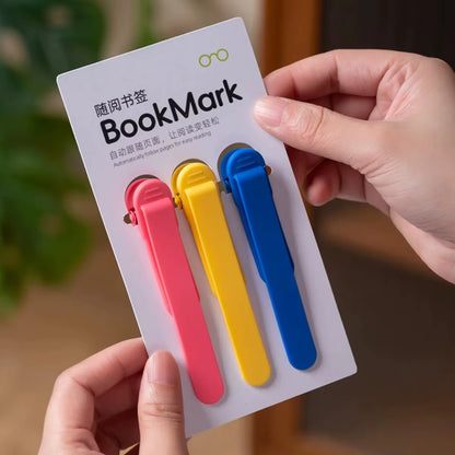 1/3 Pack of Colorful Silicone Bookmarks, Automatically Turning Pages, a Student Accessory for Easy Reading and Bookmarking.