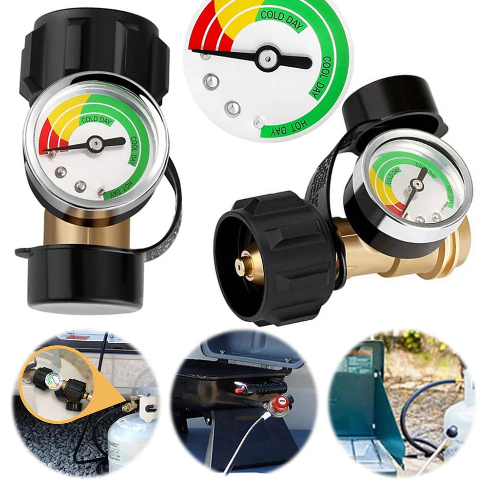 Propane Tank Gauge Level Indicator Qcc1/Type 1 Connection Gas Pressure Meter Universal Propane Gauge for 5Lb-40Lb Propane Tanks