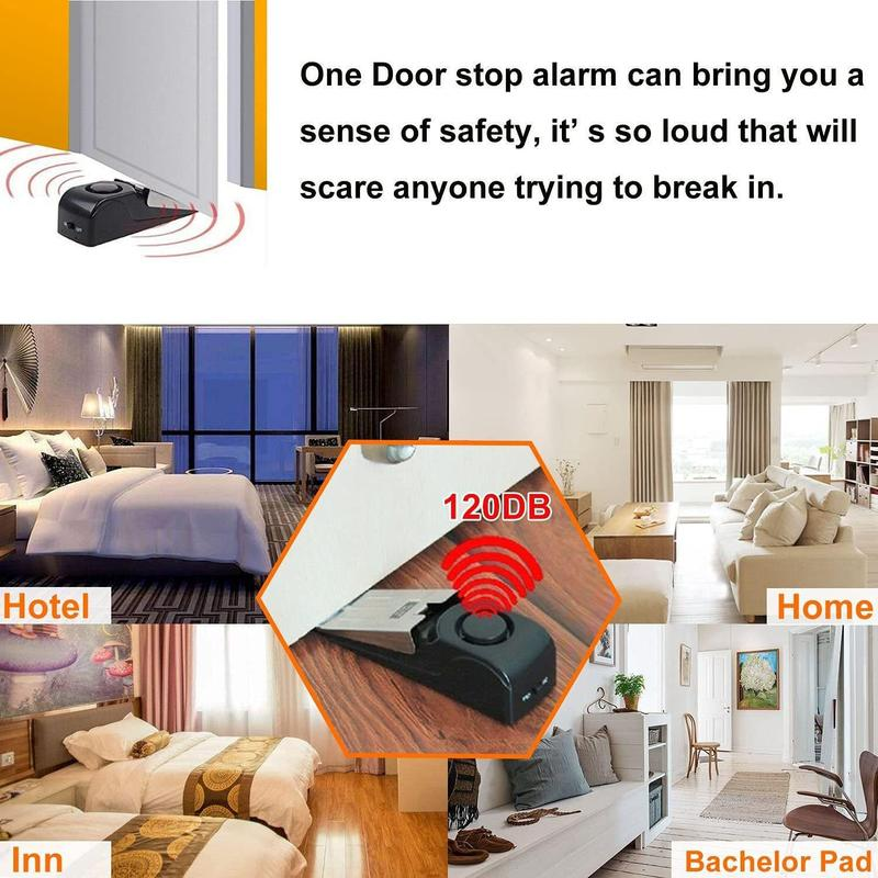 Ultimate Home Security Door Stopper Alarm - Tool-Free Installation, 3 Sensitivity Levels, 120DB Loud Alert, Durable Stainless Steel Design, Instant Protection!