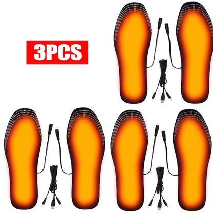 USB Heated Shoe Insoles Electric Foot Warm Pad Feet Warmer Sock Pad Mat Washable Winter Outdoor Sports Heating Insole Warm