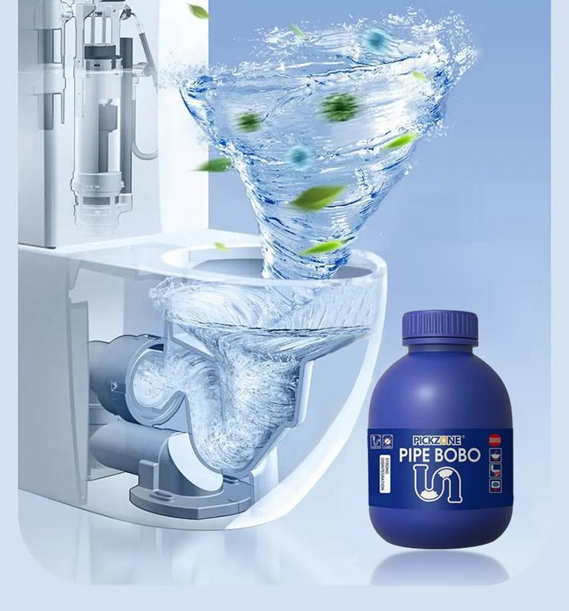 PICKZONE PIPE BOBO - Ultimate Drain Unclogger for Kitchen & Bathroom, Dissolves 200+ Blockages, Kills 99% Bacteria, Safe for All Pipes, Fast & Effective Cleaning Solution