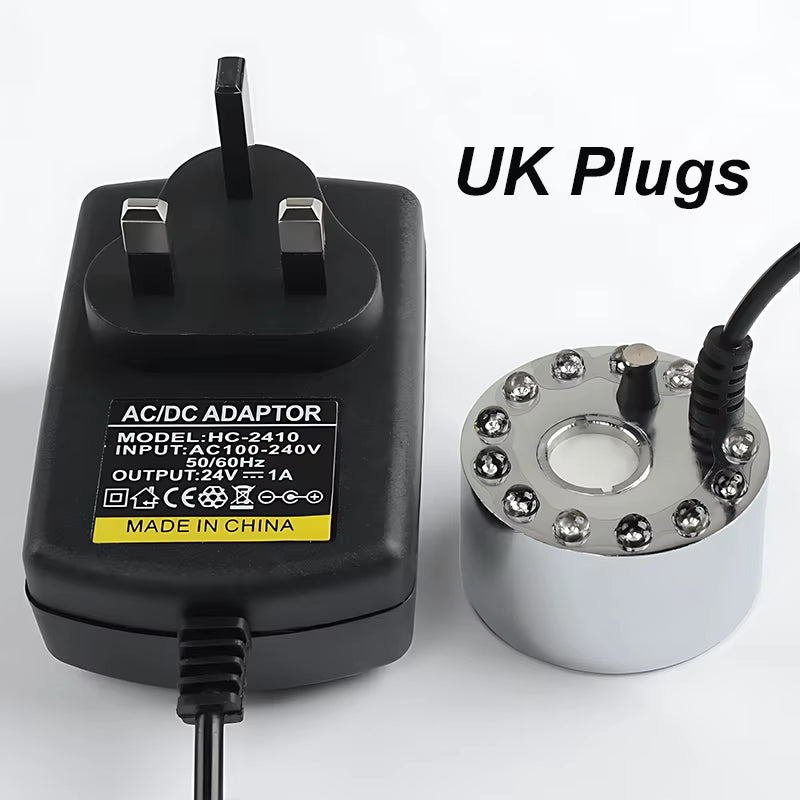 Party Mist Maker Water Pond Fountain Fogger 12 LED Color Aquarium Fog Maker Halloween Easter Party Festival Decoration