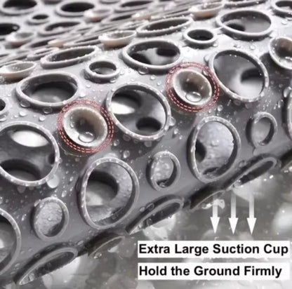 Square Non-Slip Bathroom Mat with Suction Cup and round Hole Design Shower Anti-Fall Household Shower Massage Quick Drainage Mat