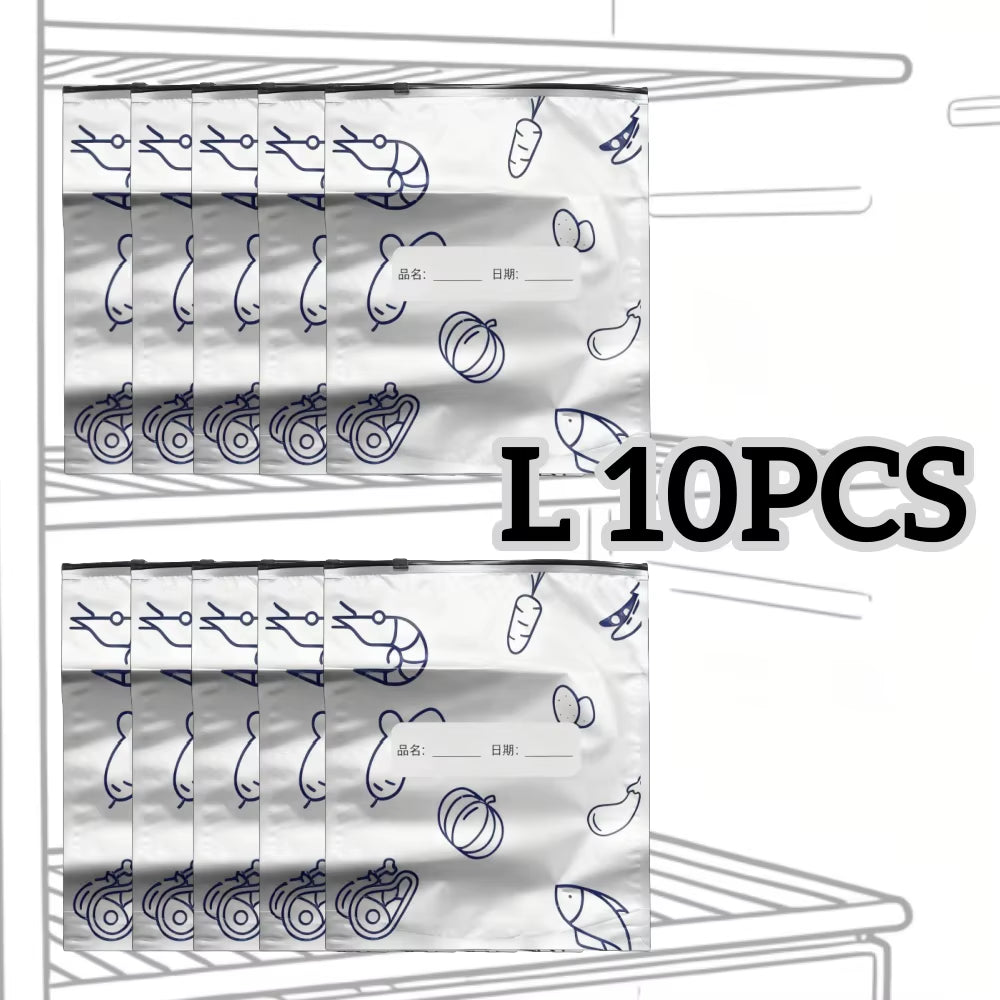 10/60Pcs Aluminum Foil Storage Bags Freezer Sealed Organizers Food Packaging Reusable Pantry Odor-Proof Bag Kitchen Essential