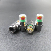 4PCS Car Tire Pressure Caps, Tire Valve Cap with Pressure Indicator Tyre Pressure Monitor Valve Caps Air Alert Auto Accessories
