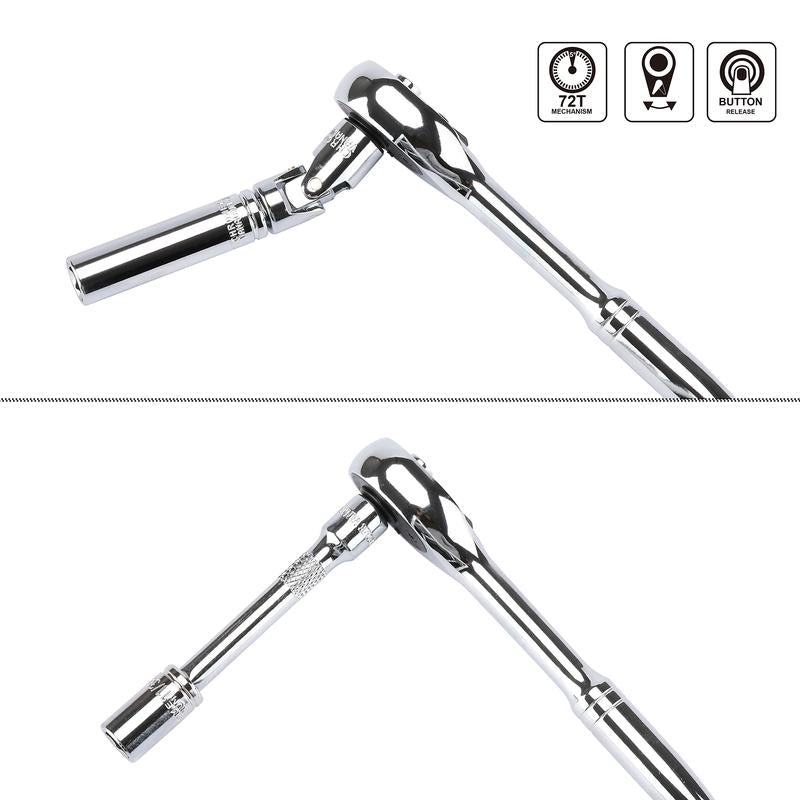 CASOMAN 1/4-Inch Drive Master Socket Set with Ratchets, Adapters, Extensions with 1/4" Dr. Bits Set, Inch/Metric, 6-Point, 5/32-Inch - 9/16-Inch, 4 Mm - 14 Mm, 62-Piece 1/4" Dr. Socket Set, #Tiktokshopblackfriday