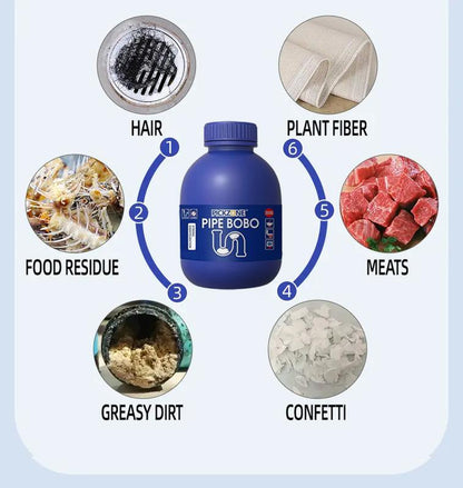 PICKZONE PIPE BOBO - Ultimate Drain Unclogger for Kitchen & Bathroom, Dissolves 200+ Blockages, Kills 99% Bacteria, Safe for All Pipes, Fast & Effective Cleaning Solution