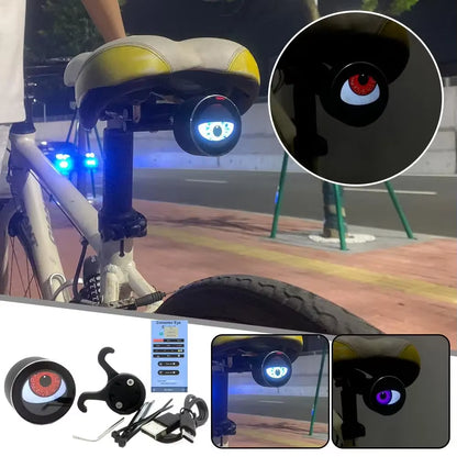 Bicycle Dynamic Devil Eyes LED Light Motorcycle Taillight Bike Scooter Waterproof Charging Taillight Motorbike Retrofit Kit