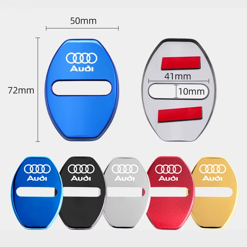 4Pcs Door Lock Decoration Protect Cover Emblem Case for  A1 A2 A3 A4 A5 A6 A7 A8 Q1 Q2 Q3 Q4 Q5 Q6 Q7 Q8 TT RS6 S5 Quattro