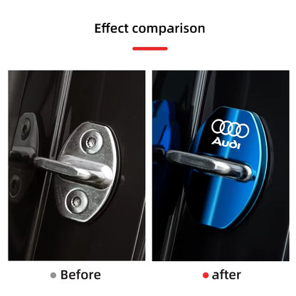 4Pcs Door Lock Decoration Protect Cover Emblem Case for  A1 A2 A3 A4 A5 A6 A7 A8 Q1 Q2 Q3 Q4 Q5 Q6 Q7 Q8 TT RS6 S5 Quattro