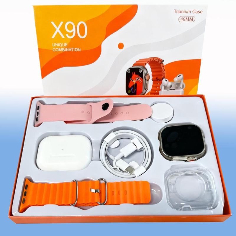 Smart Watch Kit with Bluetooth Headphones, Type-C Cable & Audio Support – Compact All-In-One Bundle