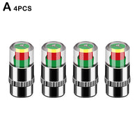 Cars Tire Air Pressure Monitor Alert 4Pcs/Set Indicator Tire Valve Cap Gauge Car Accessories Car Tyre Pressure Gauge Caps Useful
