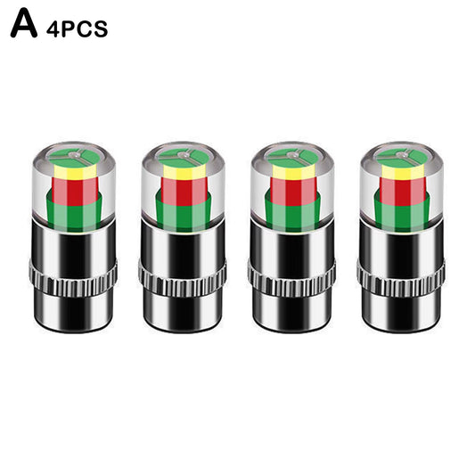 Cars Tire Air Pressure Monitor Alert 4Pcs/Set Indicator Tire Valve Cap Gauge Car Accessories Car Tyre Pressure Gauge Caps Useful
