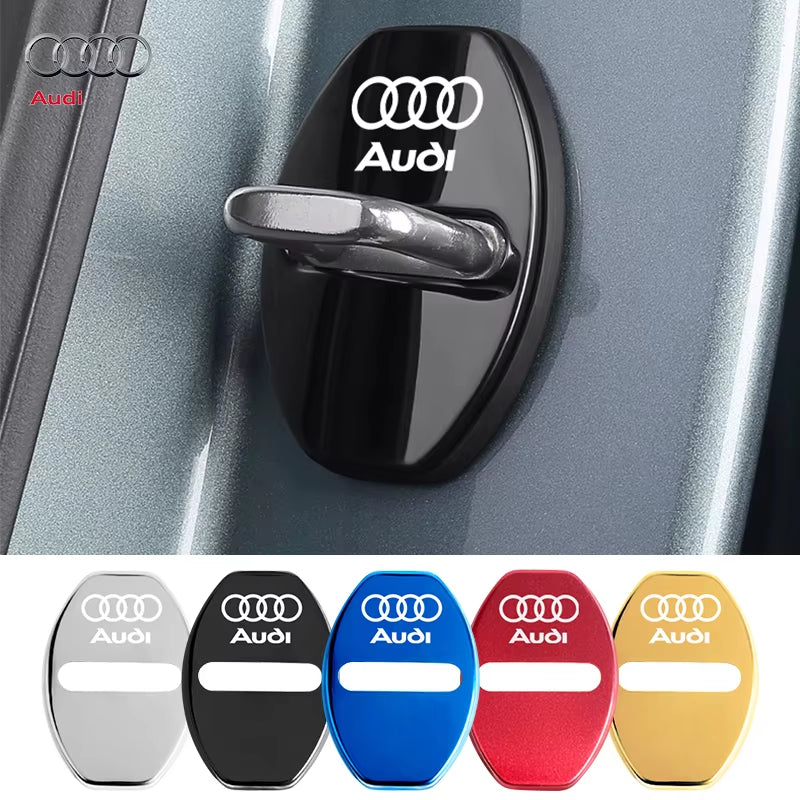 4Pcs Door Lock Decoration Protect Cover Emblem Case for  A1 A2 A3 A4 A5 A6 A7 A8 Q1 Q2 Q3 Q4 Q5 Q6 Q7 Q8 TT RS6 S5 Quattro