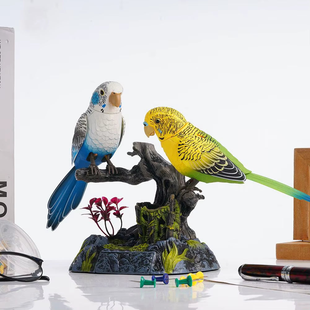 Talking Parrot Cute Electric Battery Operated Control Voice Simulation Parrots Sparrow Bird Repeats What You Say Ornament