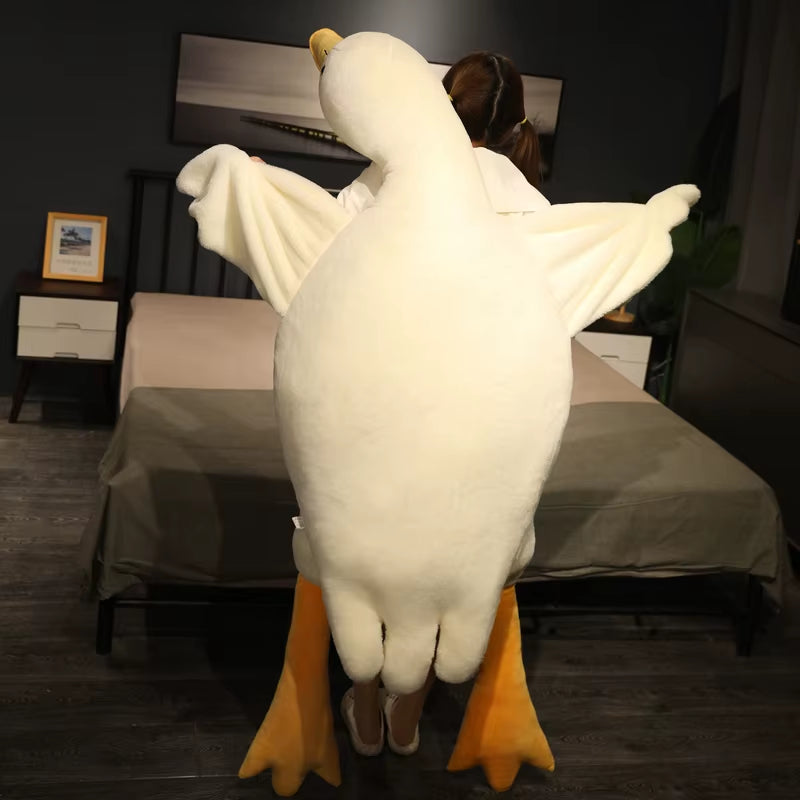 50-190Cm Large Brown Hug Stuffed Animal Duck Kawaii Giant Goose Plush Toy Sleeping Pillow Big Soft Doll Party Gift for Boy Girls