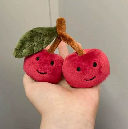 Fun and Cute Cherry Plush Keychain Couple Doll Backpack Pendant Mock Fruit Doll Decoration Gift 8Cm