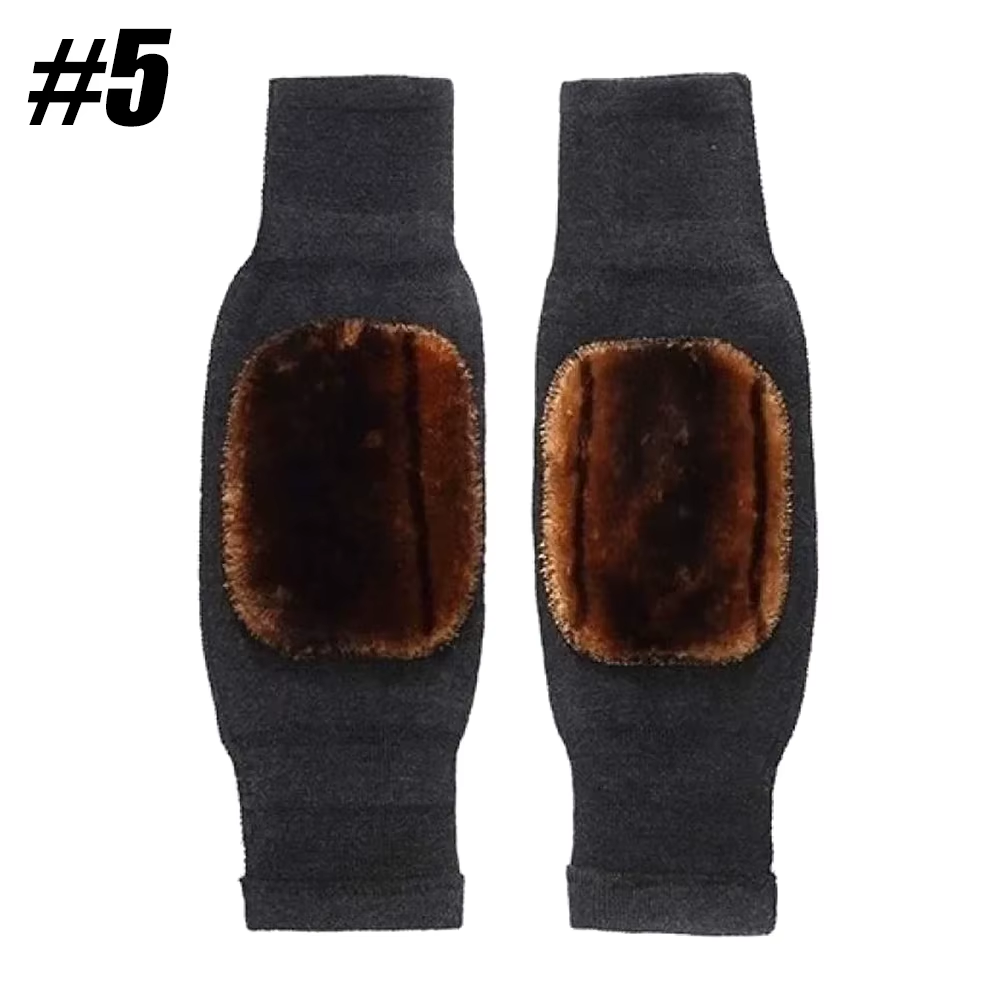 1Pair Unisex Cashmere Wool Knee Brace Pads - Winter Warm Thermal Knee Warmers, Thickened & Lengthened Knee Sleeves for Arthritis