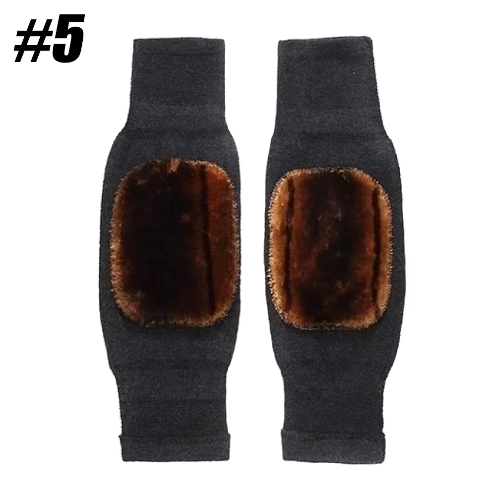 1Pair Unisex Cashmere Wool Knee Brace Pads - Winter Warm Thermal Knee Warmers, Thickened & Lengthened Knee Sleeves for Arthritis
