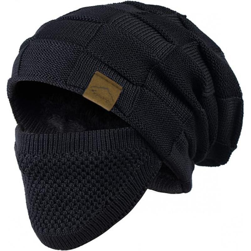 Ultimate Unisex Knitted Beanie & Mask Set for Cold Weather - Stay Warm & Stylish in Outdoor Snow Sports!