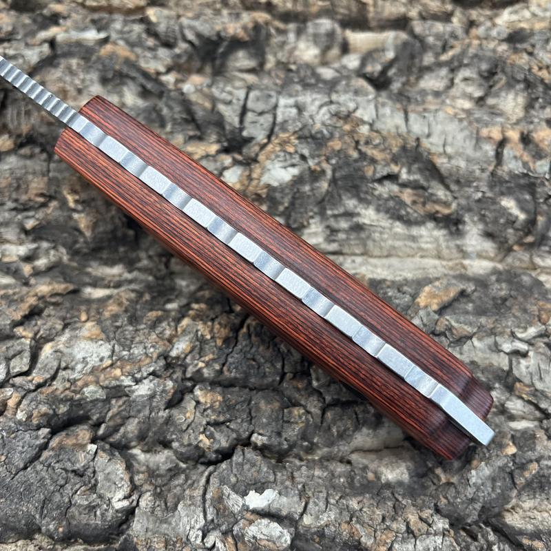 Saddle Mountain 15002 Hidden Canyon Hunter 15017 Outdoor Fixed Blade Knife 8Cr13Mov/Cpm-S30V Teardrop Blade Stable Wooden Handle with Leather Sheath Camping Fishing Scenarios Men'S Gift Christmas Gift Multi-Functional Tool