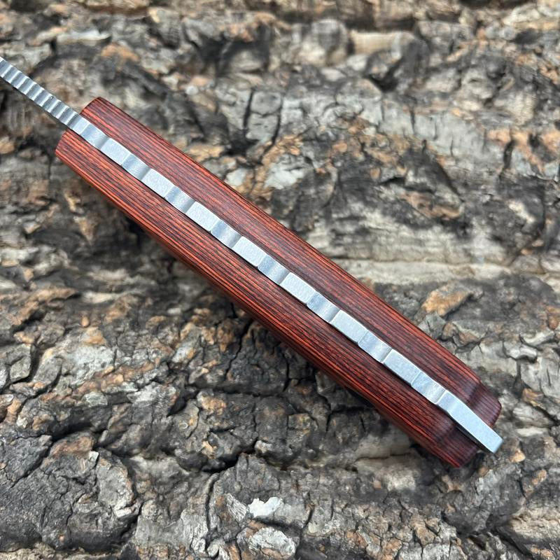 Saddle Mountain 15002 Hidden Canyon Hunter 15017 Outdoor Fixed Blade Knife 8Cr13Mov/Cpm-S30V Teardrop Blade Stable Wooden Handle with Leather Sheath Camping Fishing Scenarios Men'S Gift Christmas Gift Multi-Functional Tool