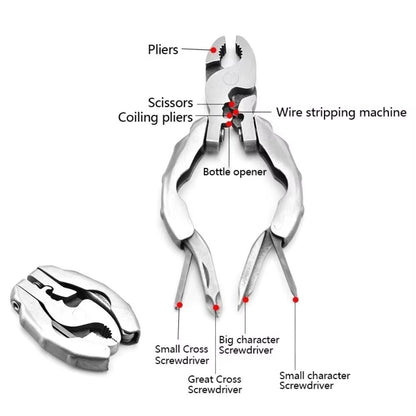 Portable 9 in 1 Pocket Pliers Keychain Pliers Screwdriver round Head Pliers Gadget Mini EDC Tool Wire Cutter Outdoor