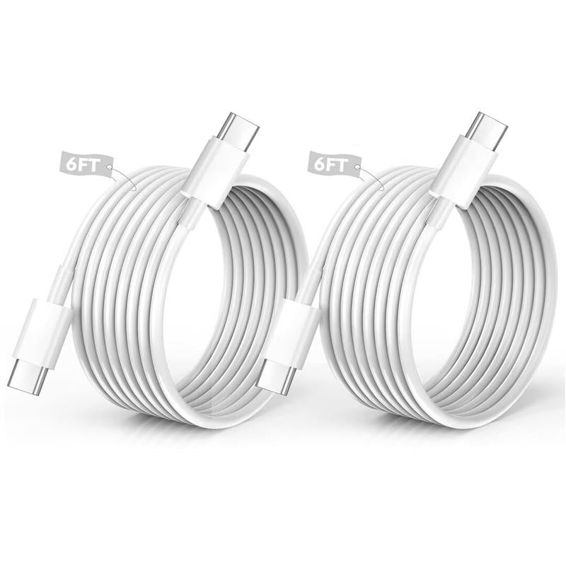 2-Pack 20W Super Fast Charging USB-C Wall Charger Block with 2-Pack USB-C to USB-C Braided Cable for Iphone 17/17 Air/16/15 Pro Max，Airpods, Ipad and so On