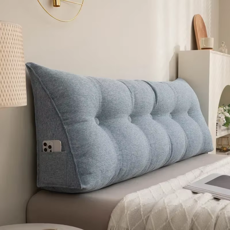 European Headboard Cushion Triangular Pillow with Filler Removable Reading Backrest Support Wedge Comfort Waist Pillow 침대용 등받이