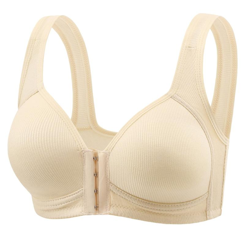 FZ 4/2PCS Esselegance Adjustable Front Closure Push-Up Bra Wire-Free, Seamless & Side Support for Daily Wear, Spring-Summer Comfort