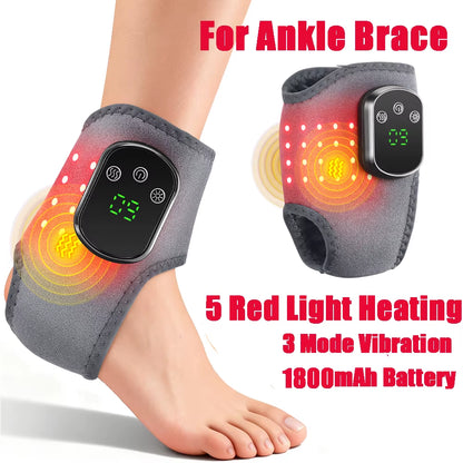 Heating Ankle Massage Belt Electric Hot Compress Vibration Massage Hand Wrist & Foot Ankle Guard Band Carpal Wrap Support Brace