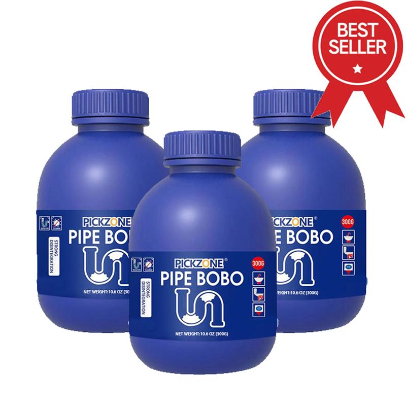 PICKZONE PIPE BOBO - Ultimate Drain Unclogger for Kitchen & Bathroom, Dissolves 200+ Blockages, Kills 99% Bacteria, Safe for All Pipes, Fast & Effective Cleaning Solution