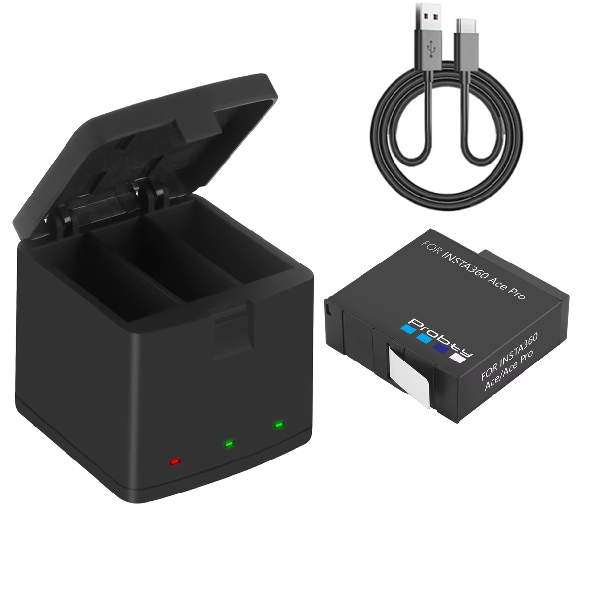 2200Mah Battery for Insta360 Ace Pro Ace Insta360 Ace Pro 2+3-Slots LED Charger for Insta360 Ace Pro Battery Accessories