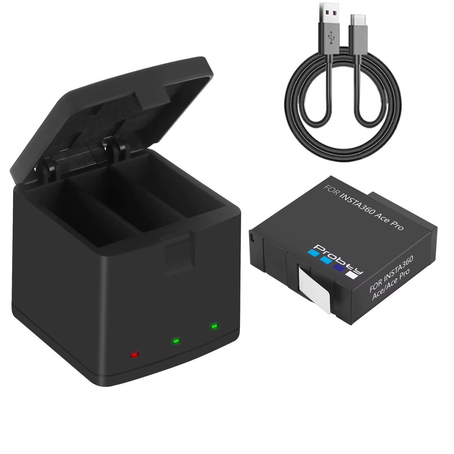 2200Mah Battery for Insta360 Ace Pro Ace Insta360 Ace Pro 2+3-Slots LED Charger for Insta360 Ace Pro Battery Accessories