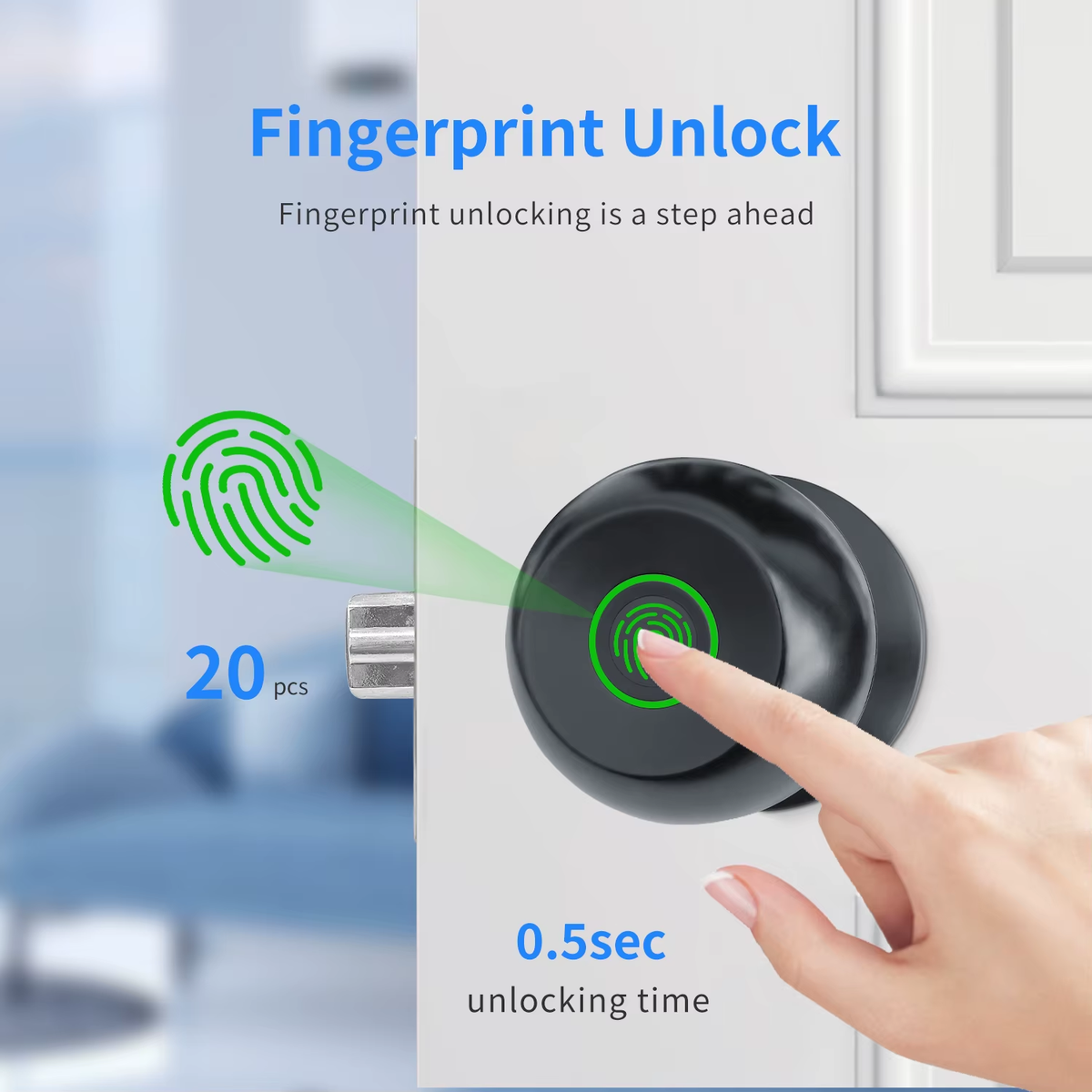 Smart Lock Door with Bluetooth Tuya Smart Life Products Fingerprint Lock Key Unlock Security Door Entry Home House Apartment