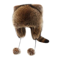 Winter Thickening Lei Feng Hat Season Thickened Cute Raccoon Tail Plush Cap Women Winter Windproof Thick Warm Ears Flaps Hat