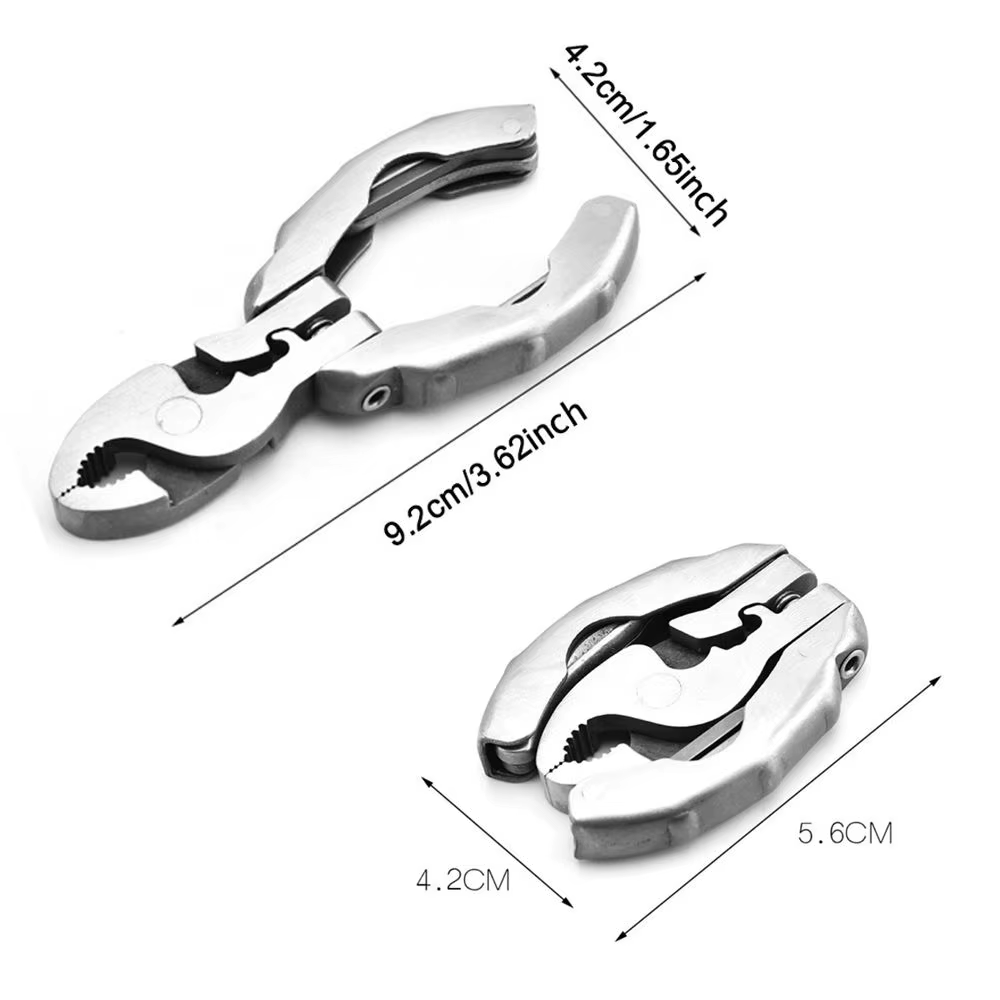 Portable 9 in 1 Pocket Pliers Keychain Pliers Screwdriver round Head Pliers Gadget Mini EDC Tool Wire Cutter Outdoor