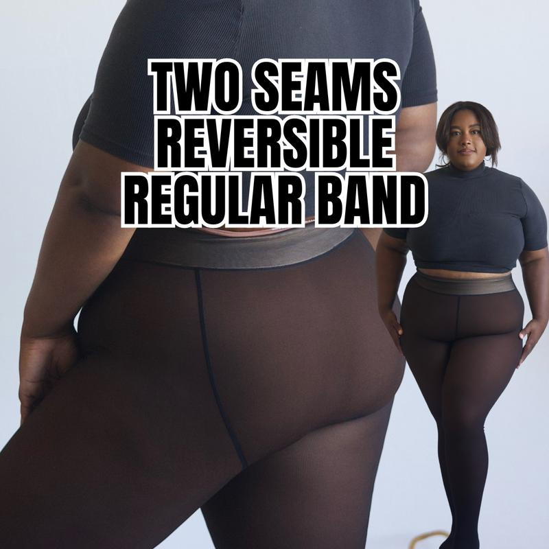 NEW COMPRESSION BAND & ONE SEAM OPTION! the ORIGINAL MAGIC FLEECE LINED LEGGINGS - XXS to 3XL - 4 SHADES - CLOSED FOOT - Fleece Tights Available in plus Size and Light to Brown Fur