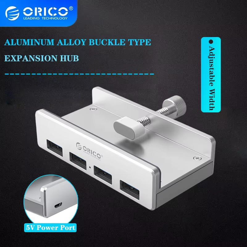 USB 3.0 Hub Clip Design Aluminum Alloy 4 Ports USB 3.0 HUB Travel Charger Charging Hub Station 5Gbps Data Transmission