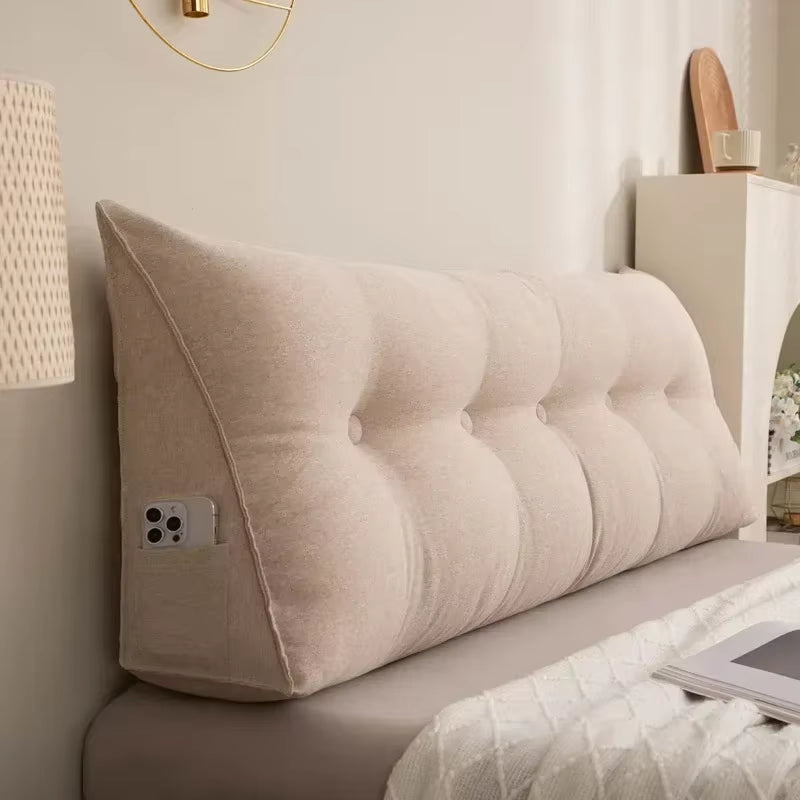 European Headboard Cushion Triangular Pillow with Filler Removable Reading Backrest Support Wedge Comfort Waist Pillow 침대용 등받이