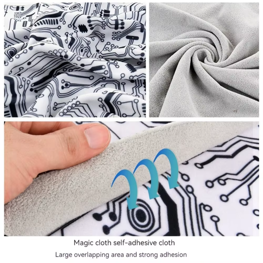 Magic Self-Adhesive Cloth Open Lay Flat Makeup Bag Portable Toiletry Kit Folding Cloth Multifunctional Camera Lens Storage Bag