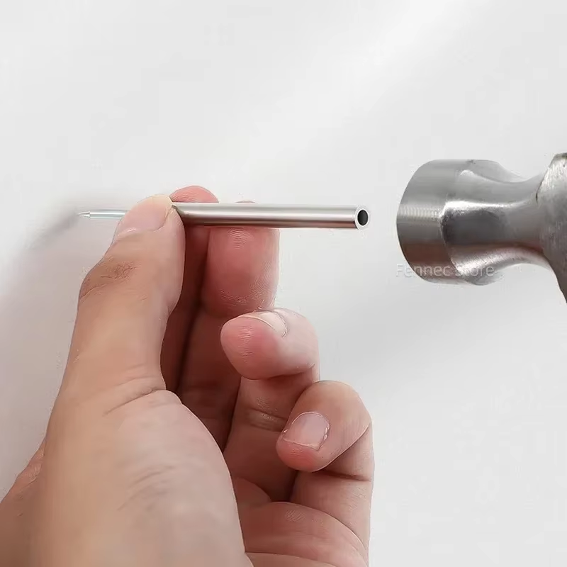 200/400/500/1000Pcs Double-Head Seamless Installation Nail with Sleeve Skirting Thread Metal Non-Marking Nails Rust-Proof