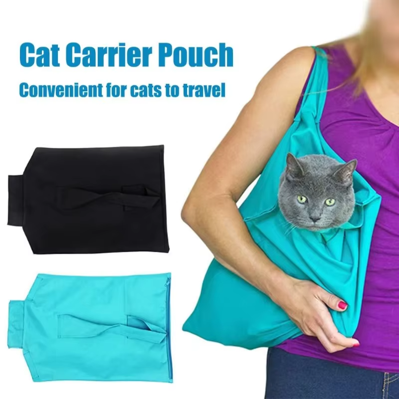 Anti-Scratching Cat Carrier Pouch Washable Tote Design Pet Shoulder Bag Folds Breathable Cat Carrier Bag for Nail Trimming