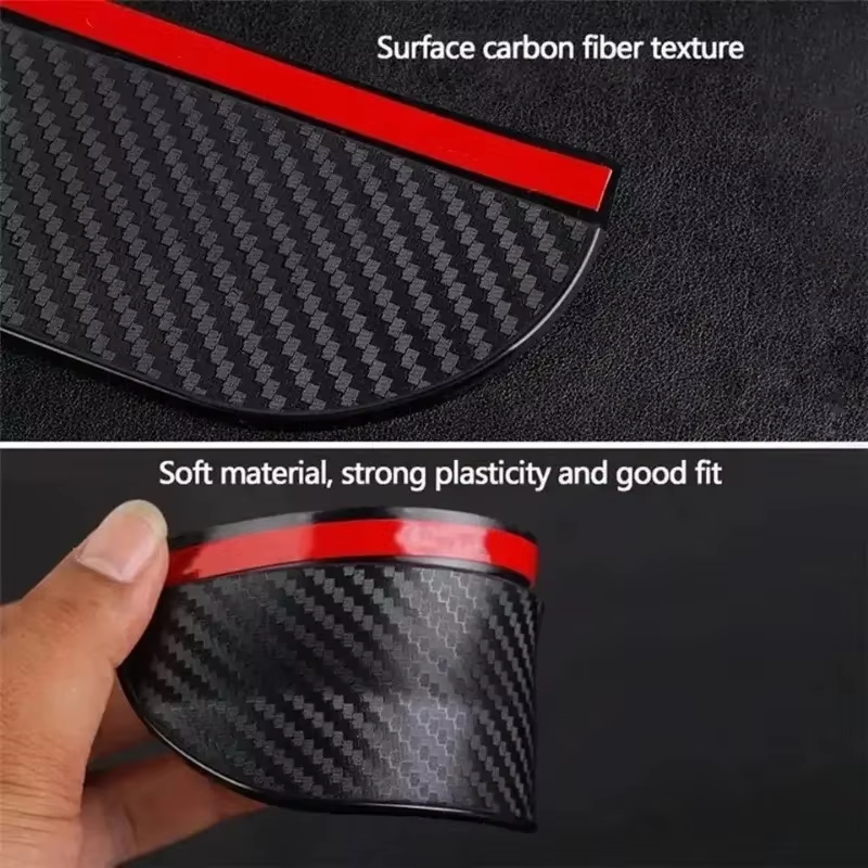 2PCS Universal Auto Rear View Mirror Rainy Shield Guard Car Rearview Mirror Rain Eyebrow Carbon Fiber Sun Visor Shade Cover