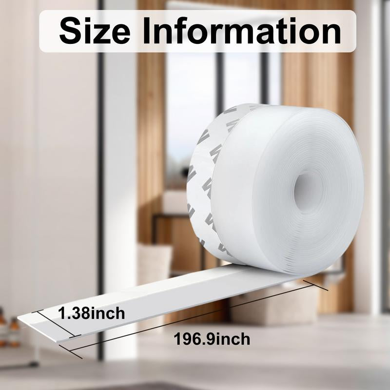 16.4Ft Premium Door Weather Stripping - 1.38In Wide Draft Stopper Adhesive Seal Strip for Ultimate Insulation on Doors, Windows, and Shower Doors