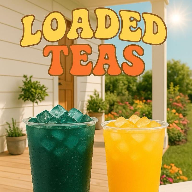 Loaded Teas - 55 Flavors Caffeinated Beverage Mix - Sugar-Free & Gluten-Free Energy Powder Drink - 32Oz Smoothie Mix - Made in USA - 24 Months Shelf Life