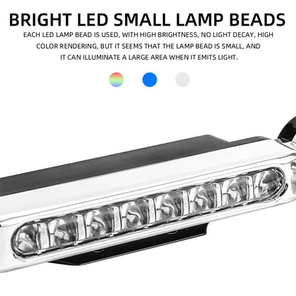 2Pcs Car LED Daytime Headlight with Wind Powered Fan Floodlights Auxiliary Lighting Motorcycle Lamp for Enhanced Visibility