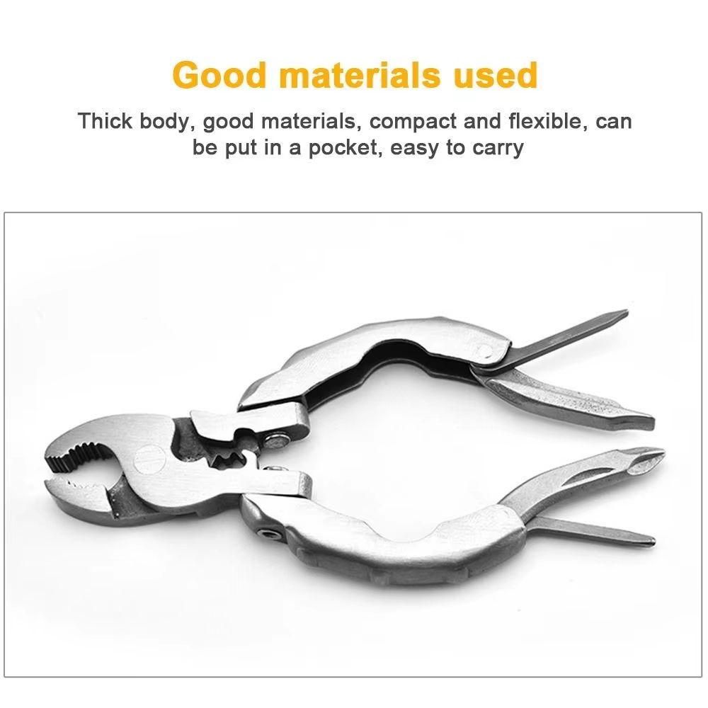 Portable 9 in 1 Pocket Pliers Keychain Pliers Screwdriver round Head Pliers Gadget Mini EDC Tool Wire Cutter Outdoor